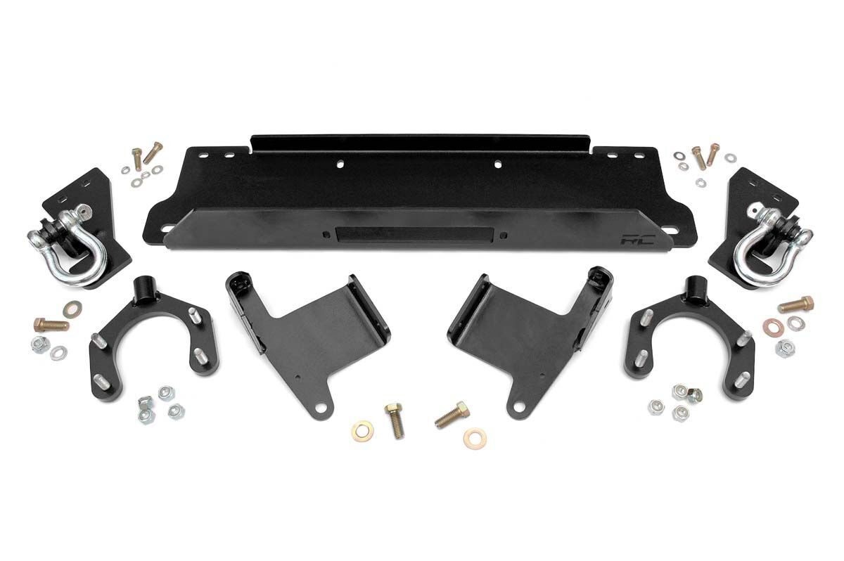 Rough Country Winch Mount Plate | Factory Bmpr | D-Rings | Jeep Wrangler JK/Wrangler Unlimited (07-18)
