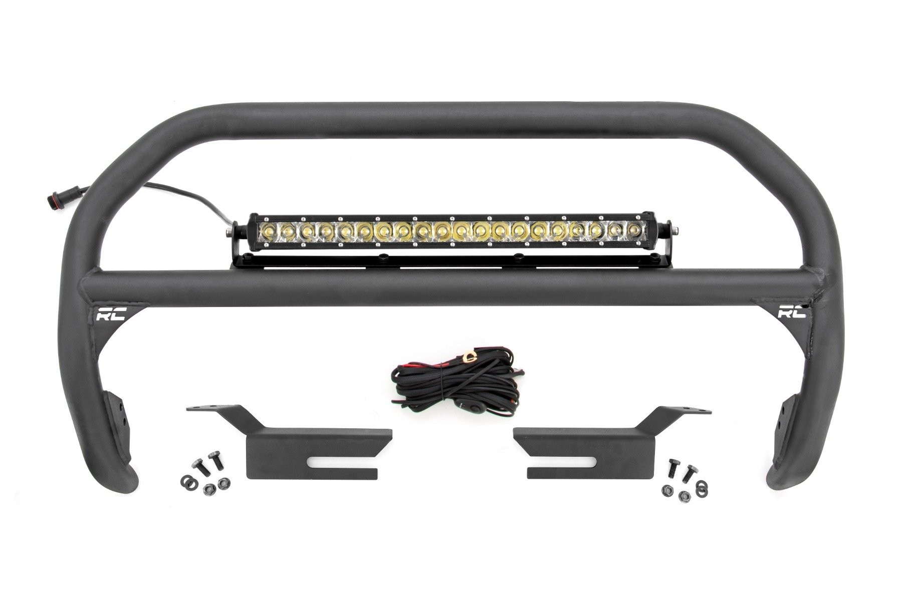 Rough Country Nudge Bar | 20 Inch Chrome Single Row LED | Ford Bronco 4WD (2021-2025)