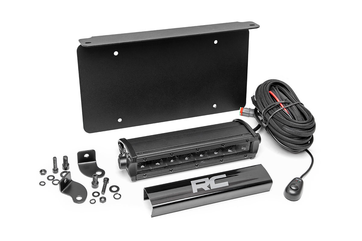 Rough Country LED Light Kit | License Plate Mount | 8" Single Row Black Series
