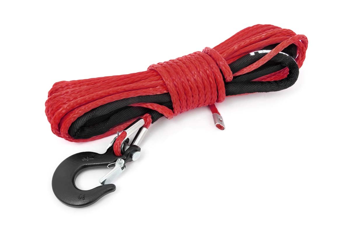 Rough Country Synthetic Rope | 1/4 Inch | 50 Ft  | Red