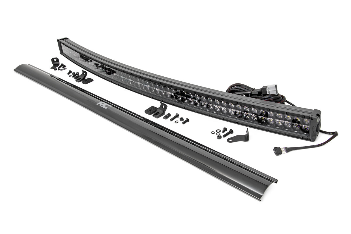 Rough Country 54 Inch Black Series LED Light Bar | Curved | Dual Row | Cool White DRL