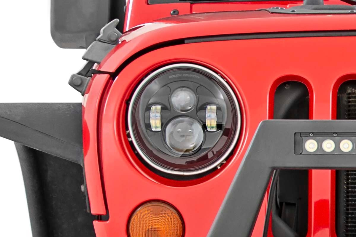 Rough Country 7 Inch LED Headlights | DOT Approved | Jeep Wrangler JK (07-18)/Wrangler Unlimited (04-06)