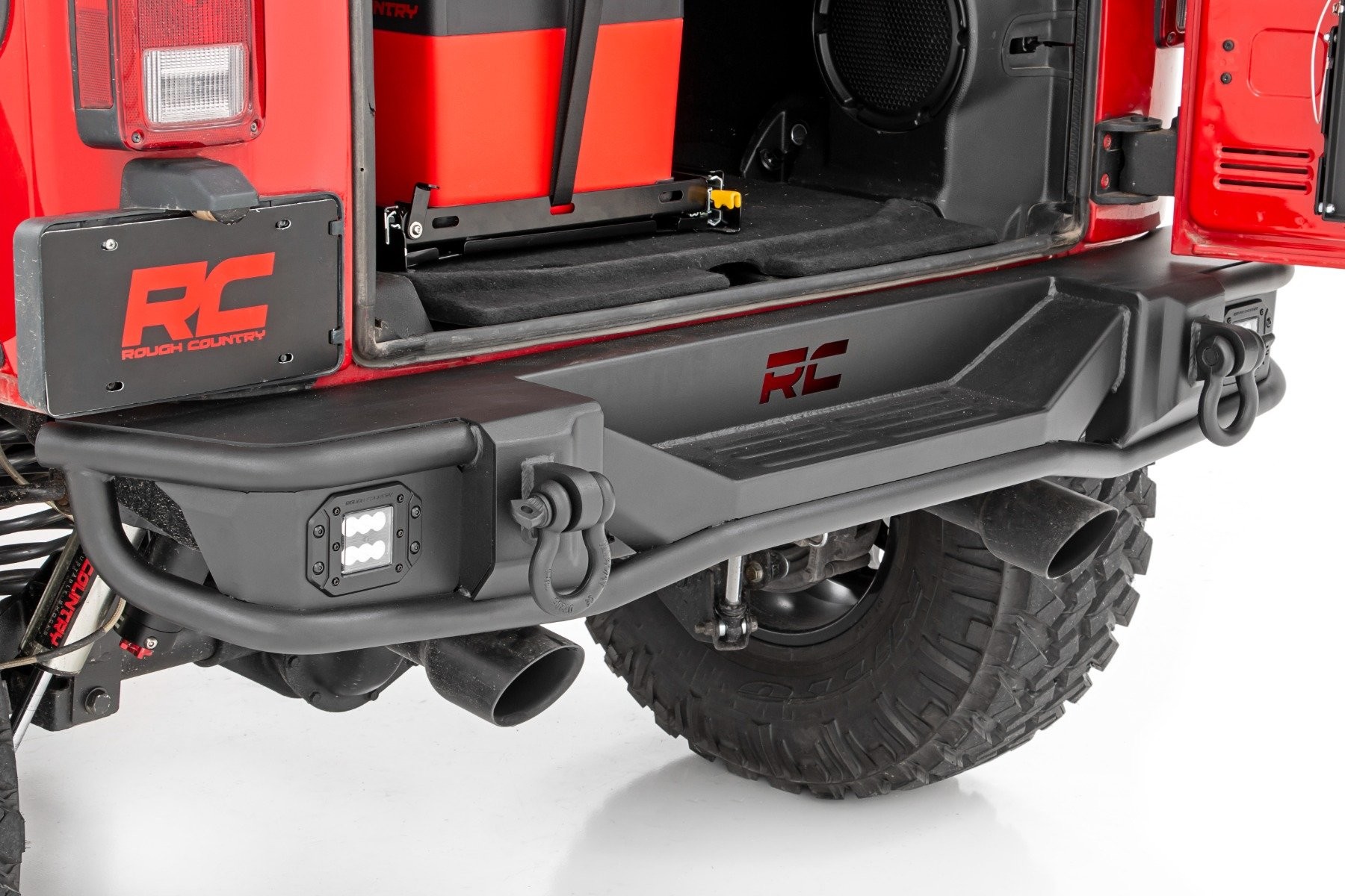 Rough Country Rear Bumper | Tubular | Jeep Wrangler JK/Wrangler Unlimited  (2007-2018)