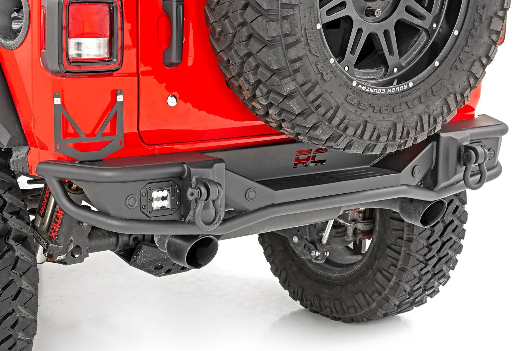 Rough Country Rear Bumper | Tubular | Jeep Wrangler JL (21-24)/Wrangler Unlimited (18-25)