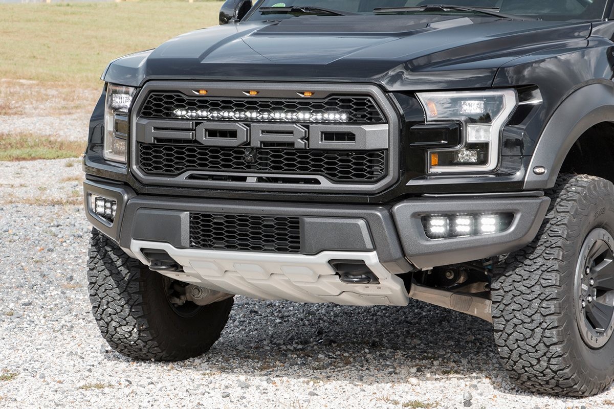 Rough Country LED Light Kit | Grille Mount | 30" Black Single Row | Ford Raptor 4WD (17-20)