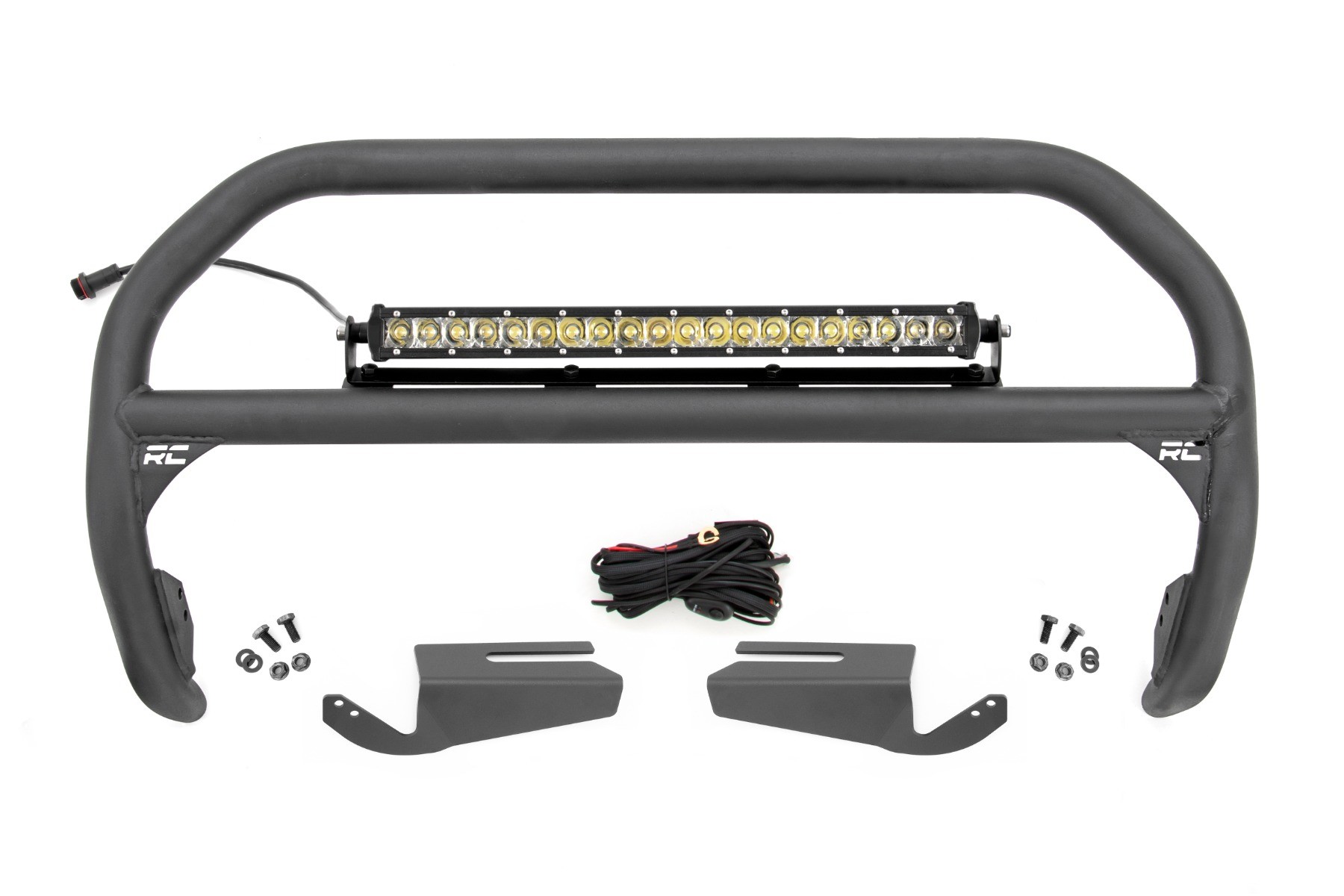 Rough Country Nudge Bar | 20 Inch Chrome Single Row LED | OE Modular Steel | Ford Bronco (21-25)