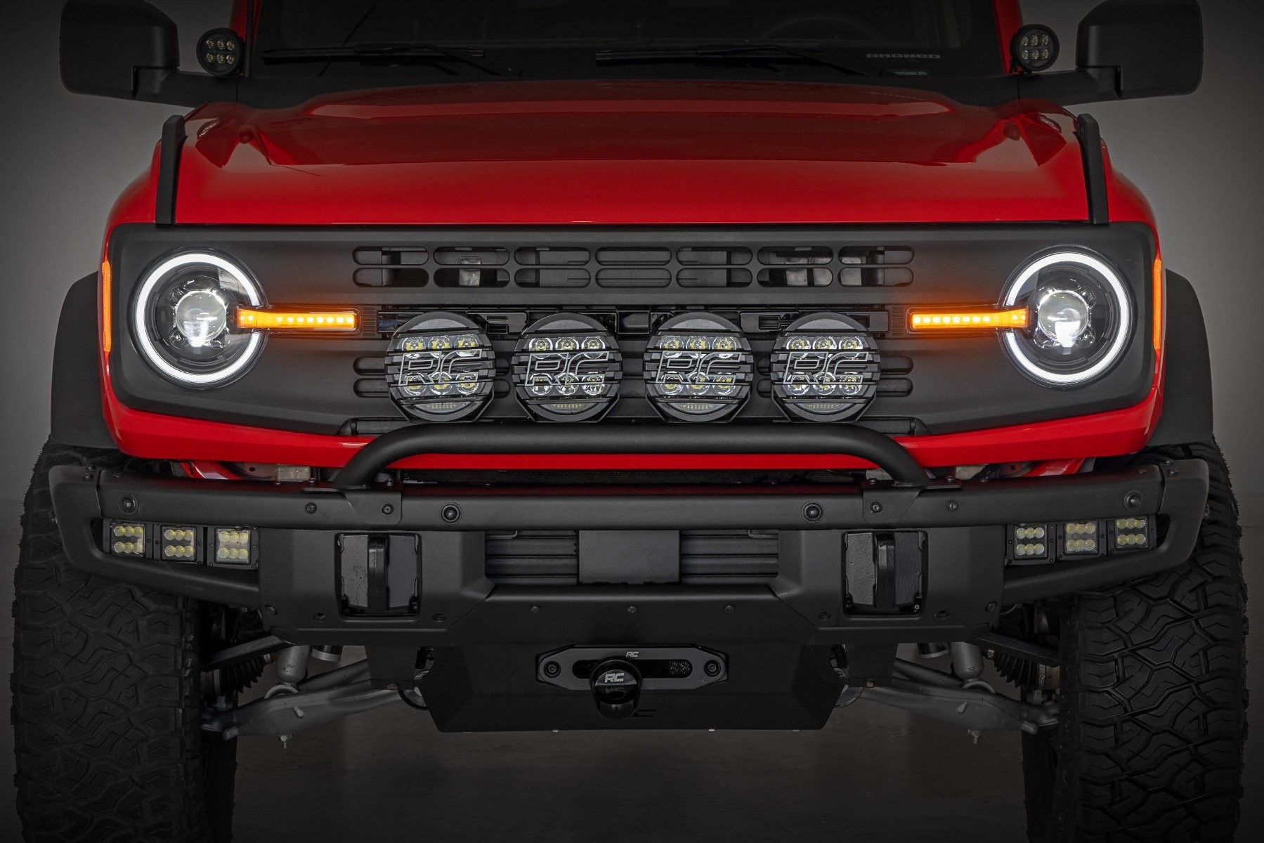 Rough Country DRL Halo LED Headlights | DOT Approved | Ford Bronco 4WD (2021-2025)
