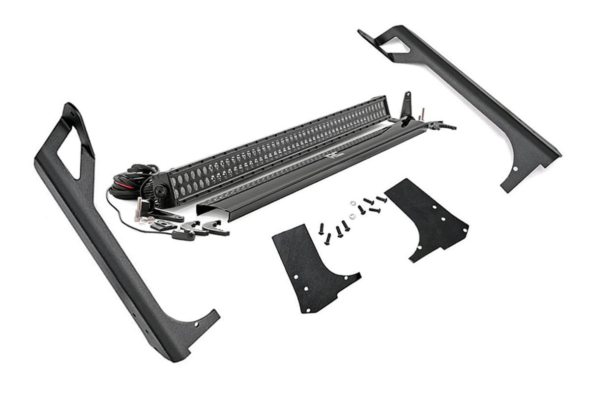 Rough Country LED Light Kit | Windshield Mount | 50" Black Dual Row | Jeep Wrangler TJ (97-06)