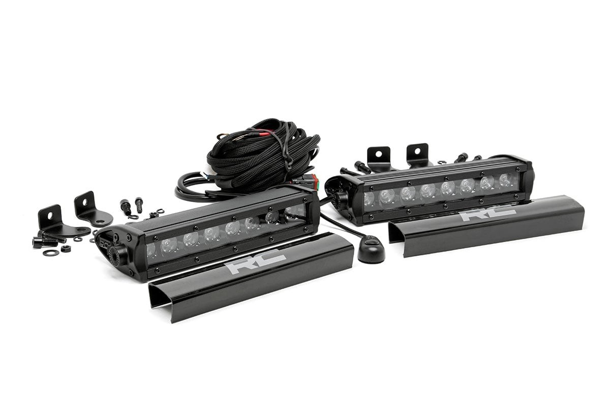 Rough Country 8 Inch Black Series LED Light Bar | Single Row | Pair