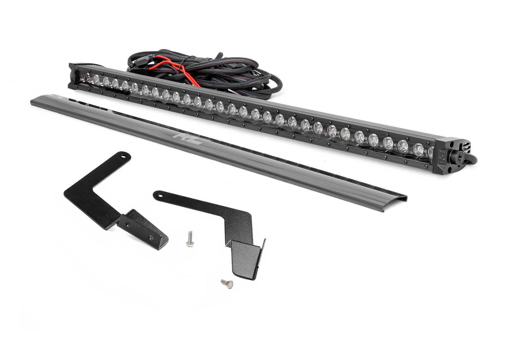 Rough Country LED Light Kit | Lower Grille Mount | 30" Black Single Row | White DRL | Toyota Tacoma (16-23)