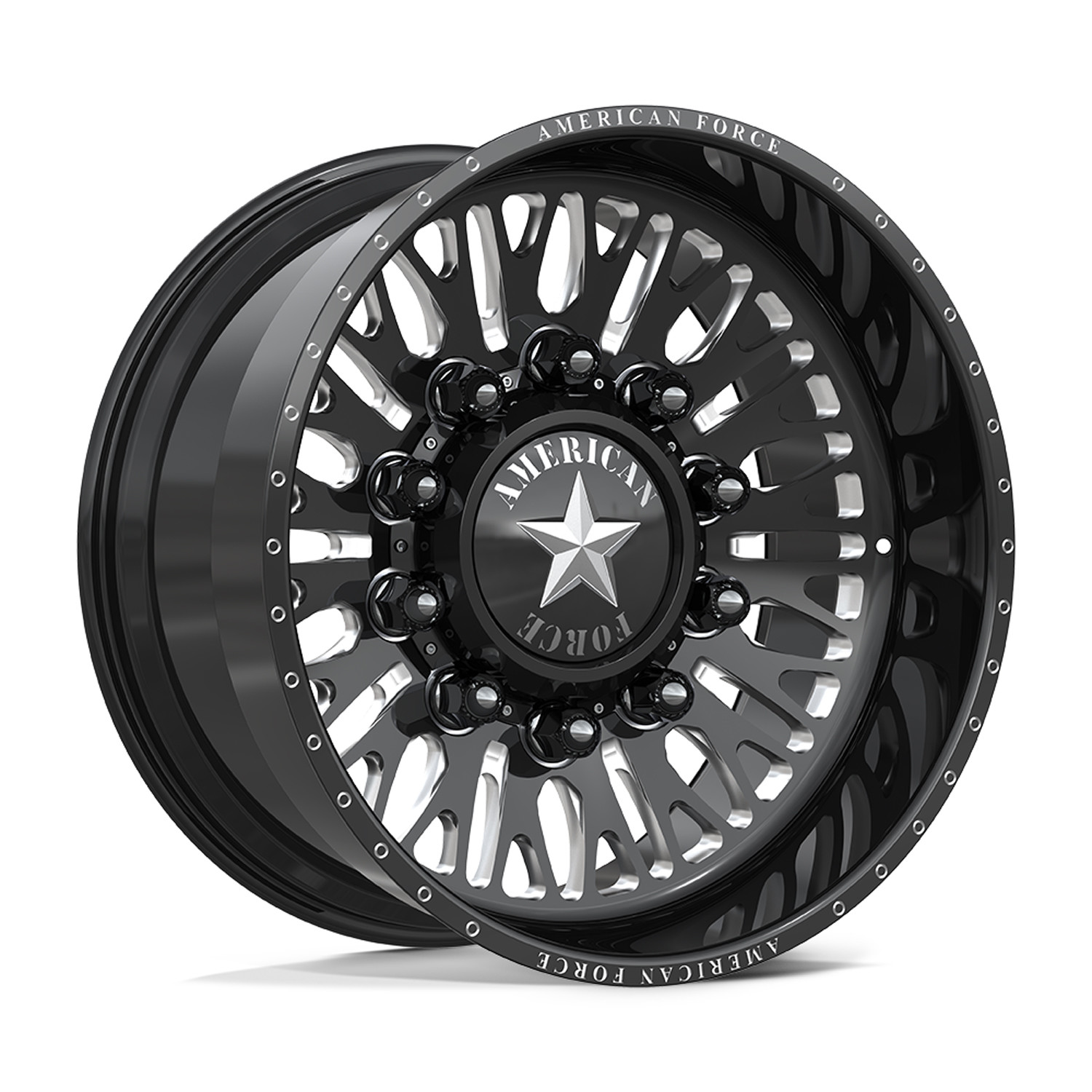 American Force Dually Front 7N23 Business CCSD - Gloss Black Milled | 30x16 -106mm 8x210