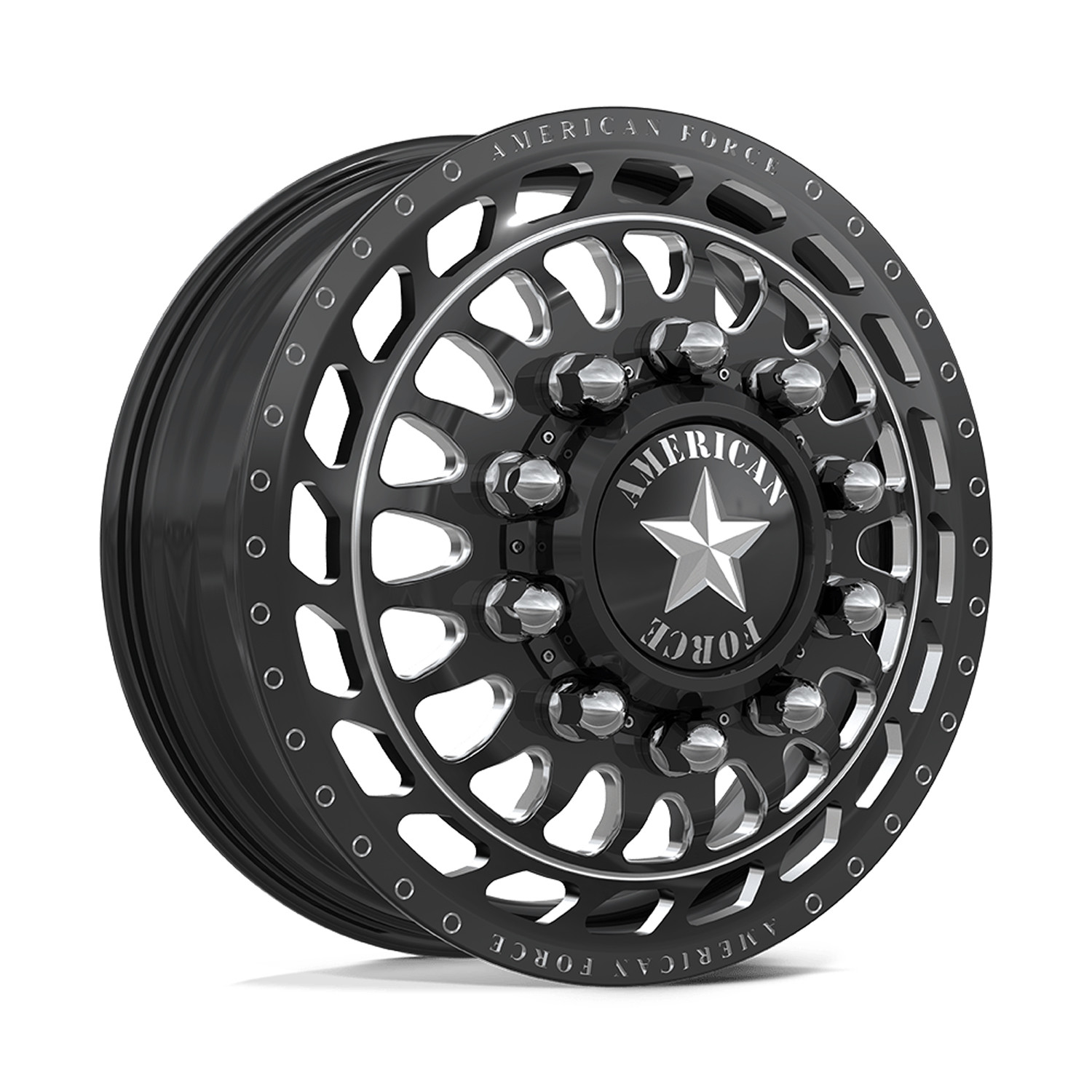 American Force Dually Front N25 Plex - Gloss Black Milled | 30x8.25 6mm 8x165.1 (8x6.5)