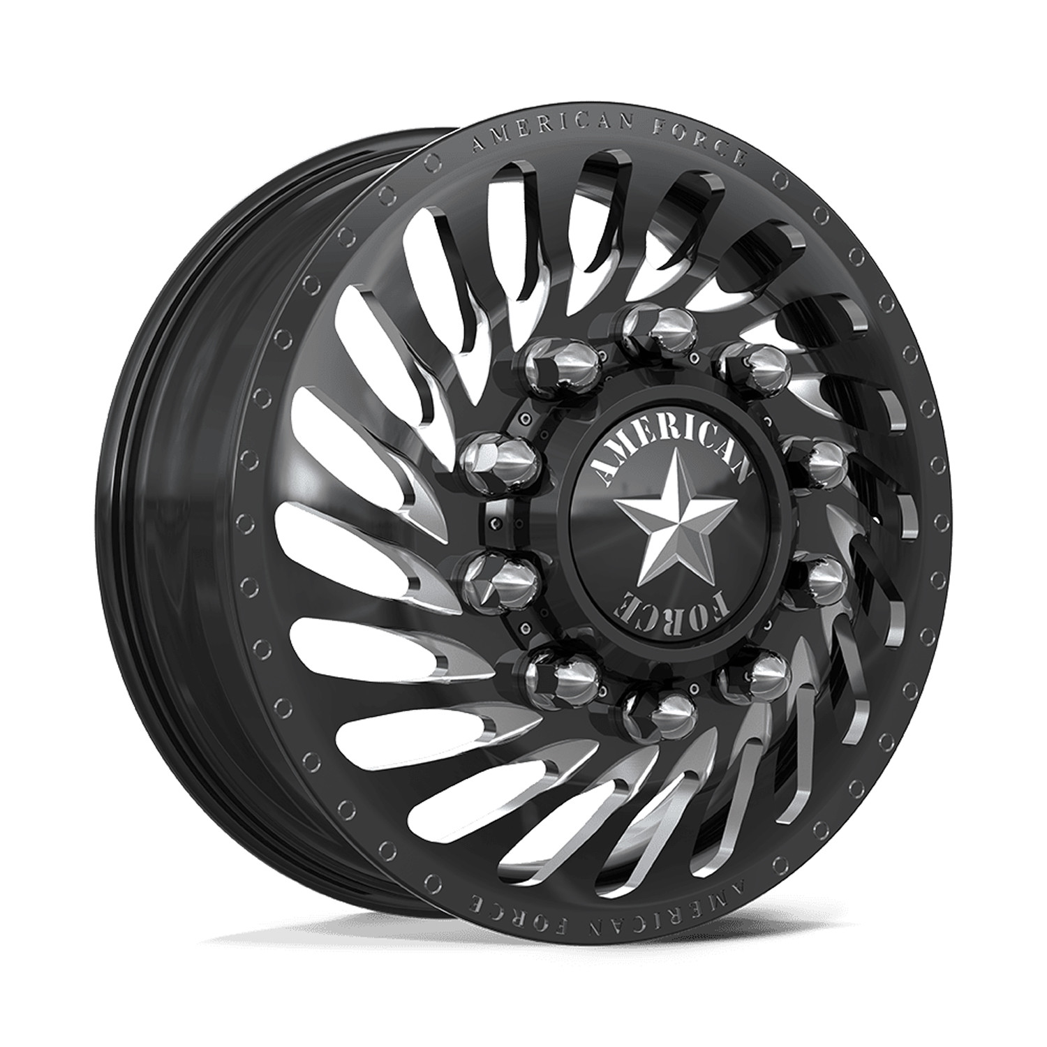 American Force Dually Front N27 Riptide - Gloss Black Milled | 30x8.25 6mm 8x210