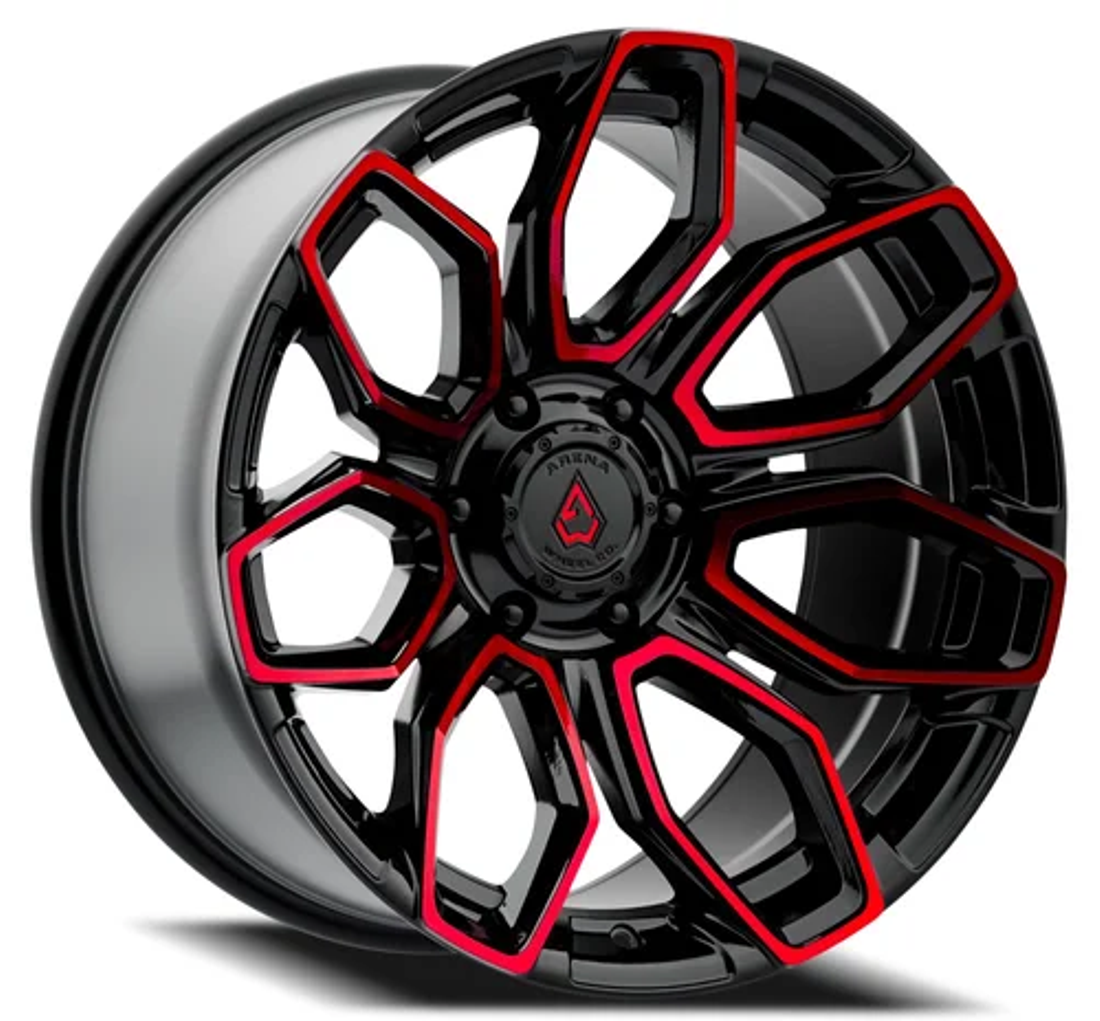 Arena Wheel Co Wheels Cobra A116 Gloss Black Machine Red Tint 20x9 0mm Offset 6x135