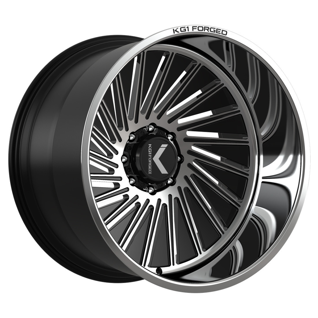 KG1 Forged Wheels Trance KC080 Gloss Black Milled 24x14 -76mm Offset 8x165.1 (8x6.5)