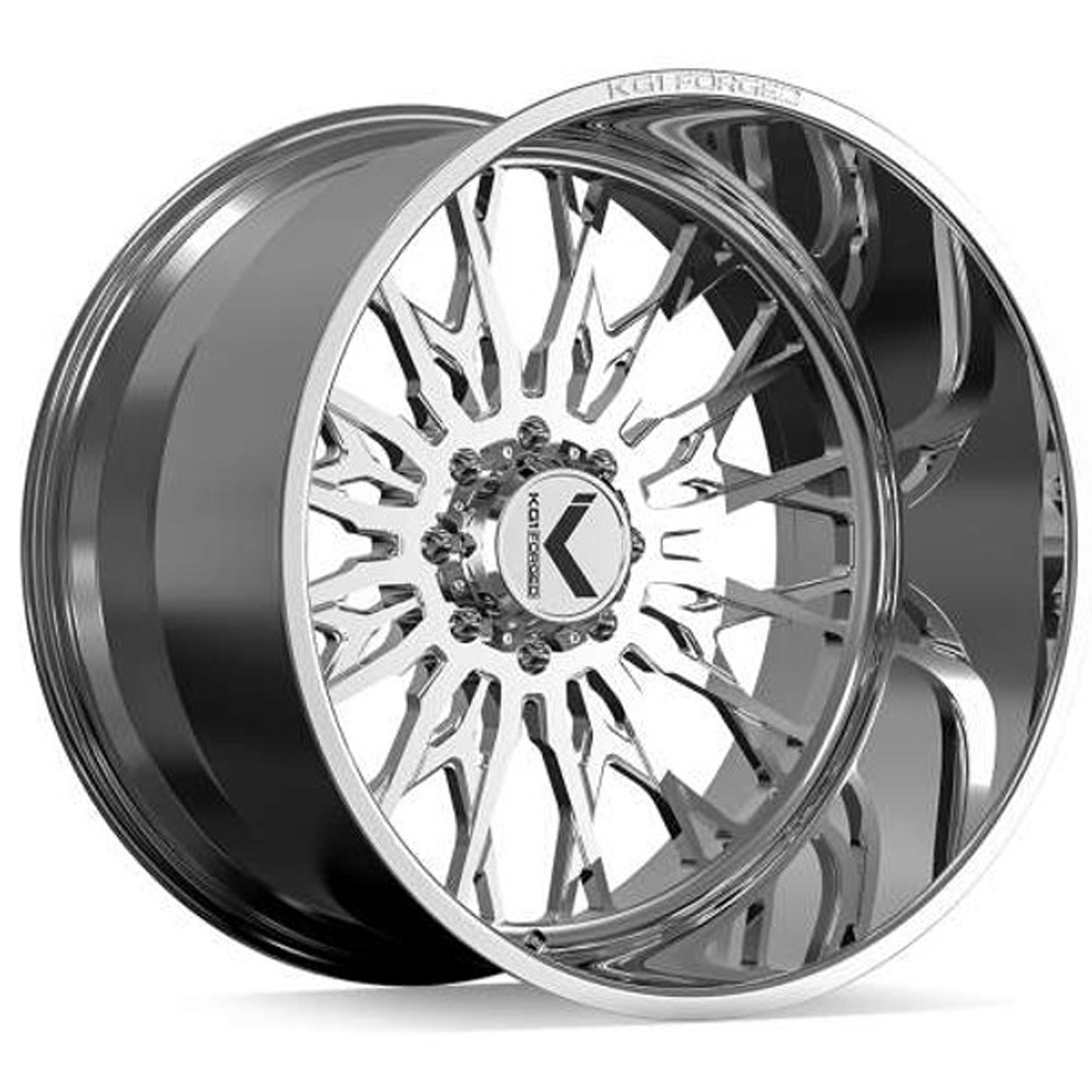 KG1 Forged Wheels Splice KF092 Polished 24x14 -76mm Offset 8x180