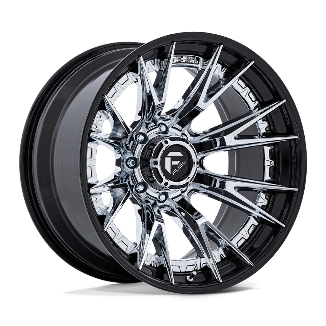 Fuel Offroad Wheels Catalyst FC402 Chrome With Gloss Black Lip 24x12 -44mm Offset 8x165.1 (8x6.5)