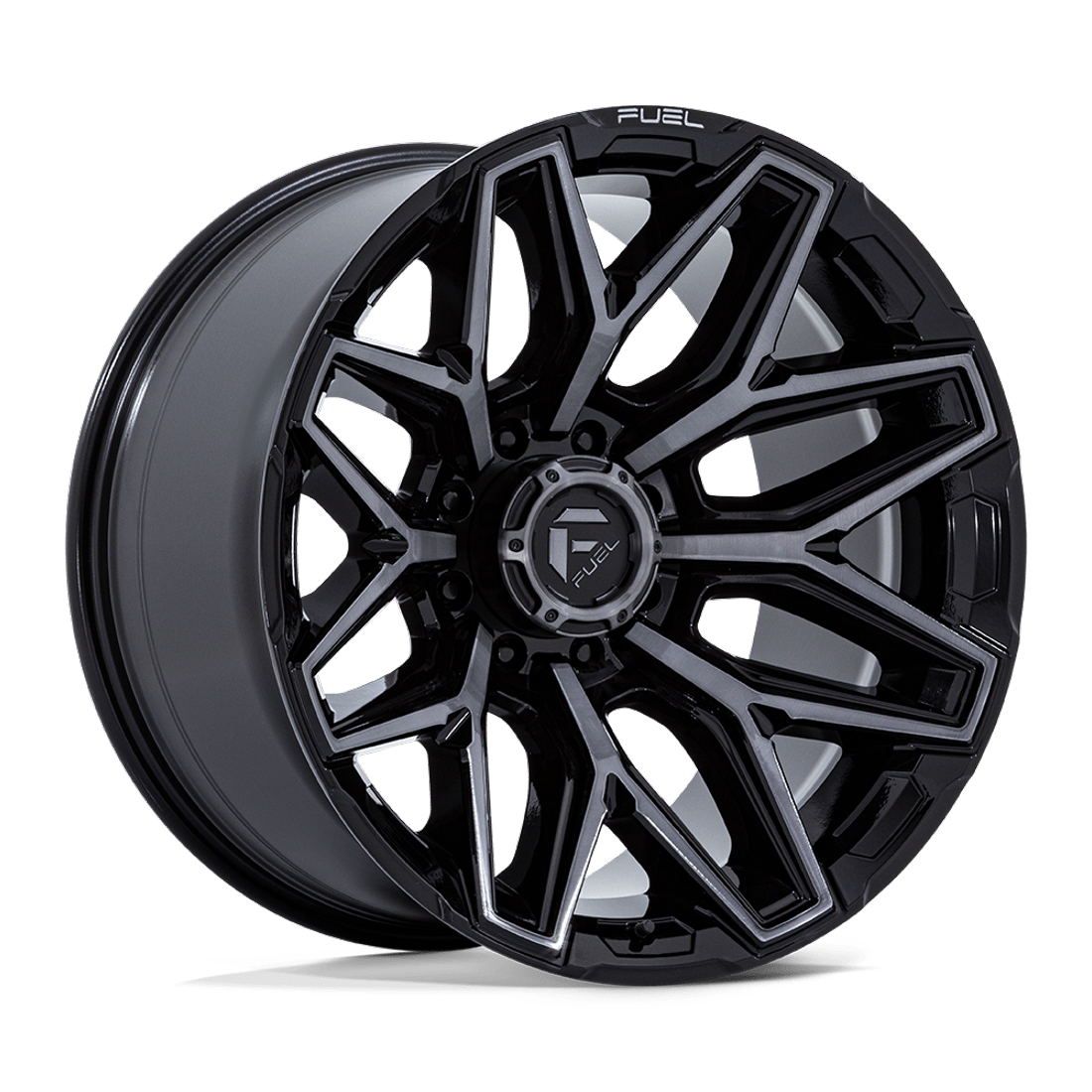 Fuel Offroad Wheels Flux FC854 Gloss Black Brushed Face With Gray Tint 20x10 -18mm Offset 8x170