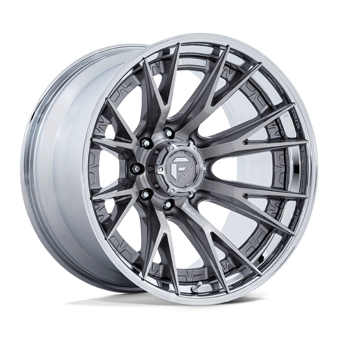 Fuel Offroad Wheels Catalyst FC402 Platinum With Chrome Lip 22x10 -18mm Offset 8x170
