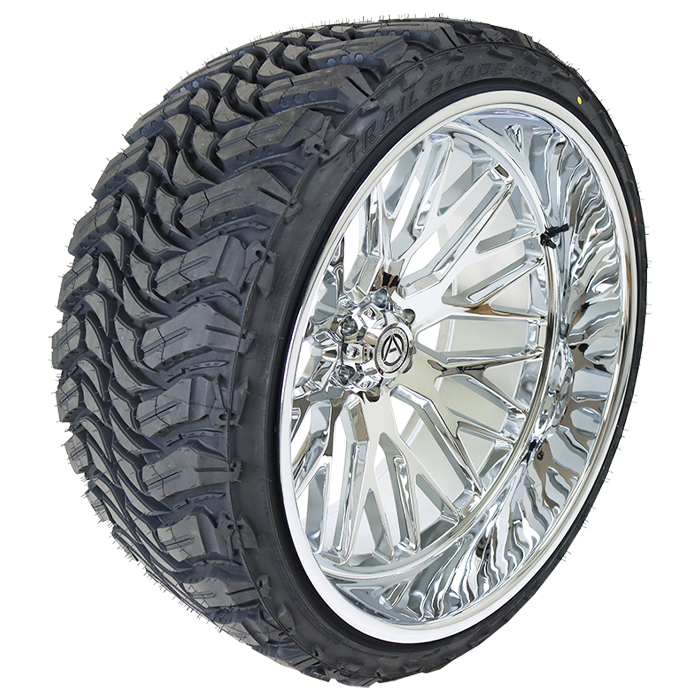 26x12 Artem Offroad A206 Chrome 35x13.50R26 Atturo Tires Trail Blade MTS