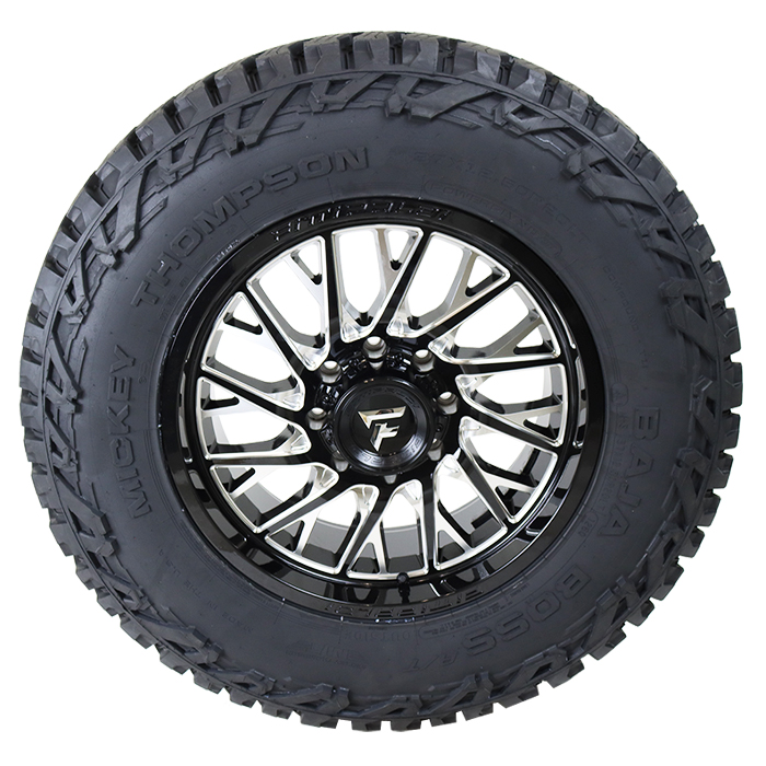 Chevy Silverado Wheels 20x9 Fittipaldi FA08BM Black/Milled 275/60R20 Mickey Thompson Tires Baja Boss A/T