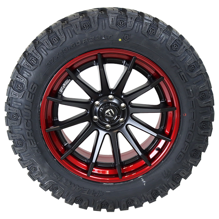 Fuel Fusion Forged FC403 Burn Matte Black Candy Red Lip Hercules TIS Offroad TT1 M/T