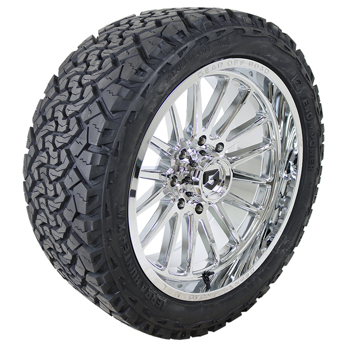 20x9 Gear Offroad 764C Chrome 285/55R20 Venom Power Tires Terra Hunter X/T