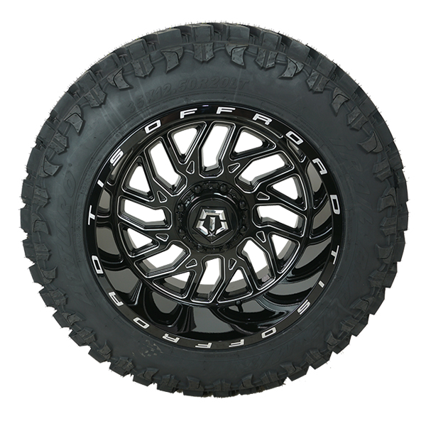 20x12 TIS 544BM Black/Milled 35x12.50R20 Atturo Tires Trail Blade M/T