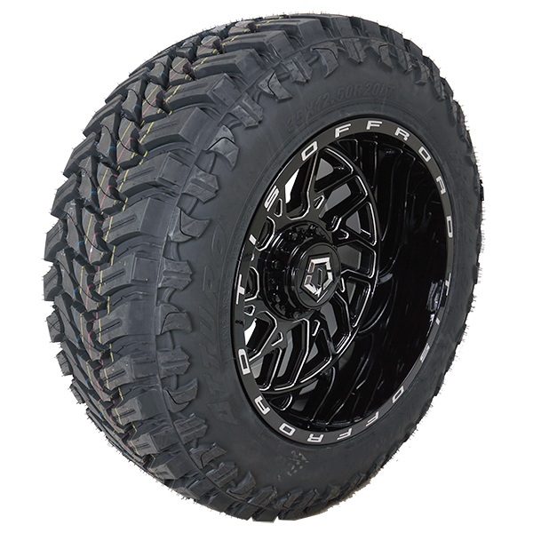 20x12 TIS 544BM Black/Milled 37x13.50R20 Atturo Tires Trail Blade M/T