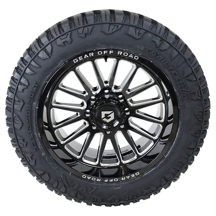 20x10 Gear Offroad 764BM Black/Milled 285/55R20 Avix Tires TrailTek R/T