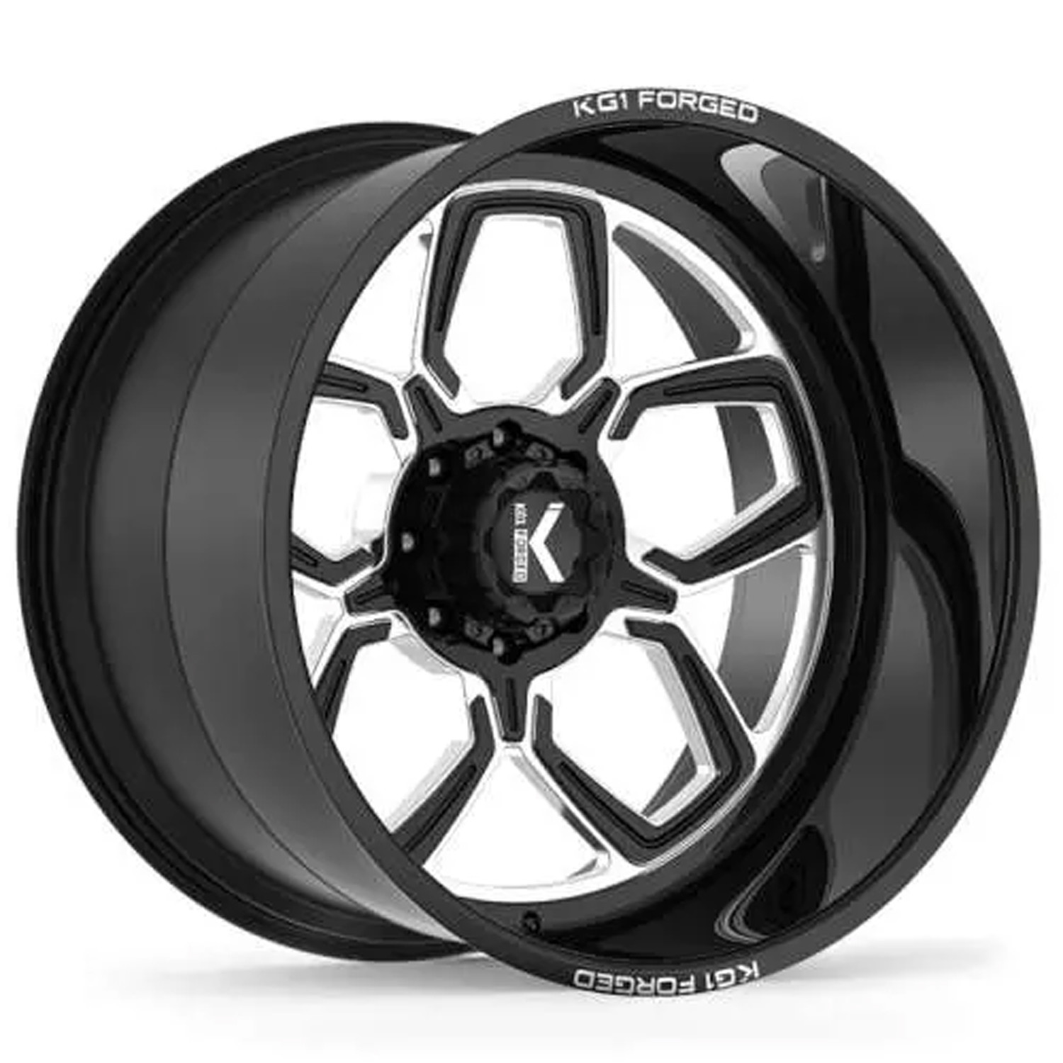 KG1 Forged Wheels Gear KC016 Gloss Black Milled 24x14 -76mm Offset 5x127 (5x5),5x150,6x135,6x139.7 (6x5.5),8x165.1 (8x6.5),8x180