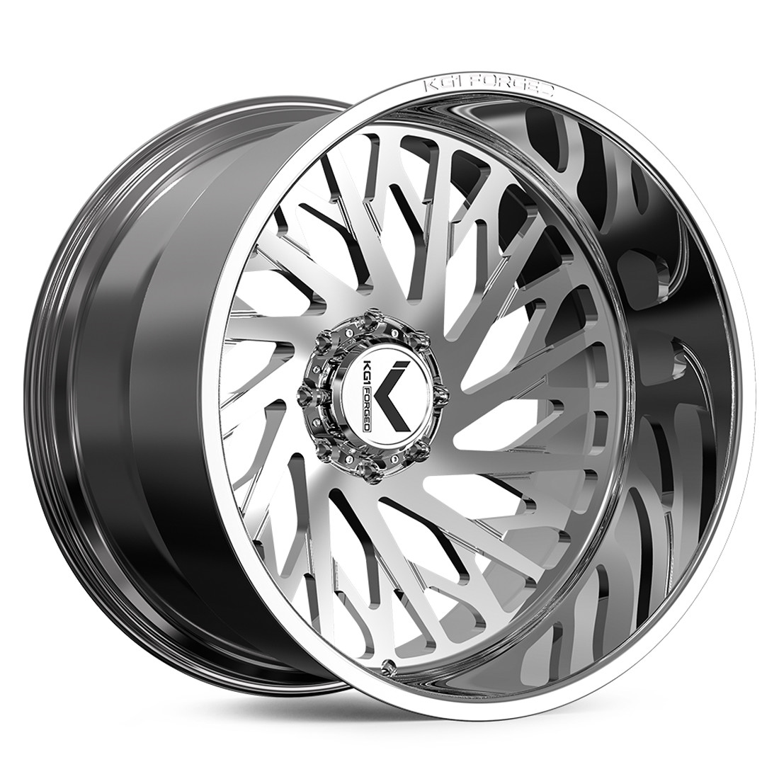 KG1 Forged Wheels Blazed KC075 Polished 22x12 -44mm Offset 8x165.1 (8x6.5),8x170,8x180