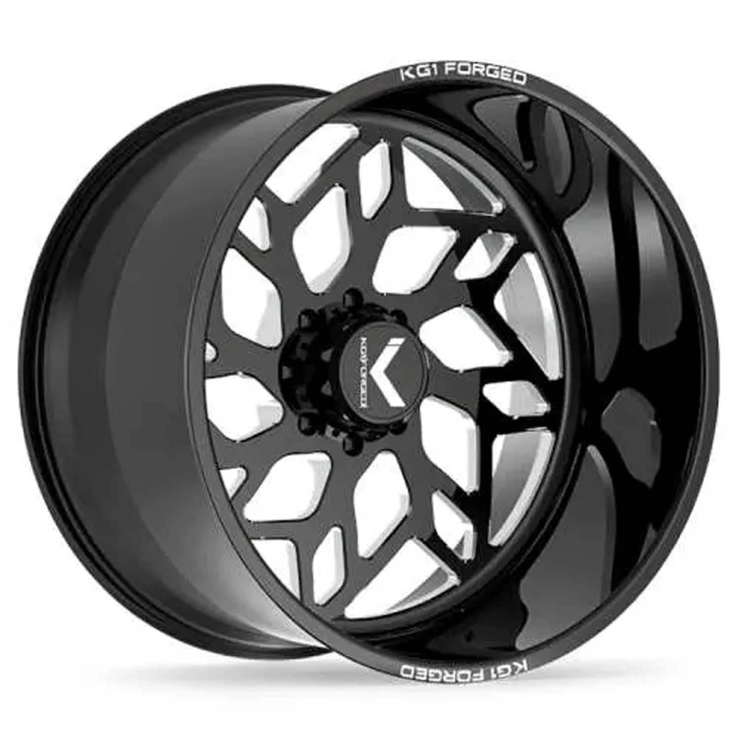 KG1 Forged Wheels Kreator KF021 Gloss Black Milled 22x12 -44mm Offset 8x165.1 (8x6.5)