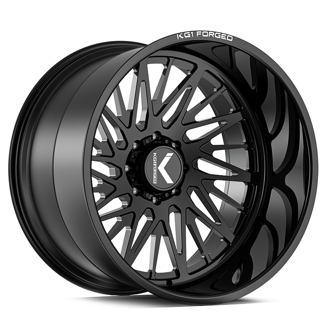 KG1 Forged Wheels Hardtail KC100 Gloss Black 22x12 -44mm Offset 8x180