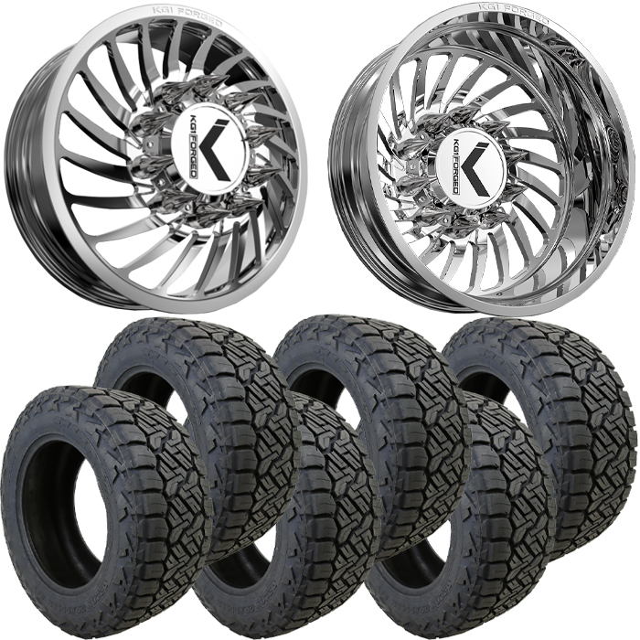 22x8.25 22 inch KG1 Forged KD023 BENDER Dually Wheel and Tire Package 35" Nitto Recon Grappler