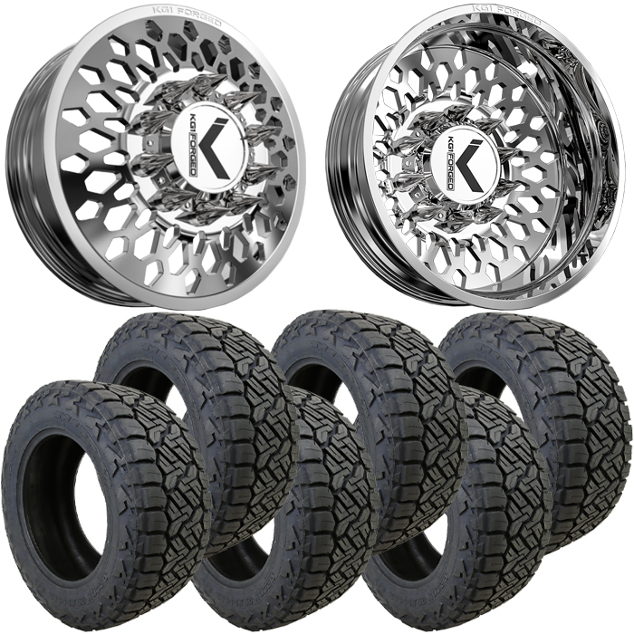 22x8.25 22 inch KG1 Forged KD066 GLITZ Dually Wheel and Tire Package 35" Nitto Recon Grappler