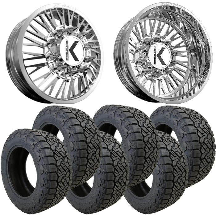 22x8.25 22 inch KG1 Forged KD090 ALLURE Dually Wheel and Tire Package 35" Nitto Recon Grappler