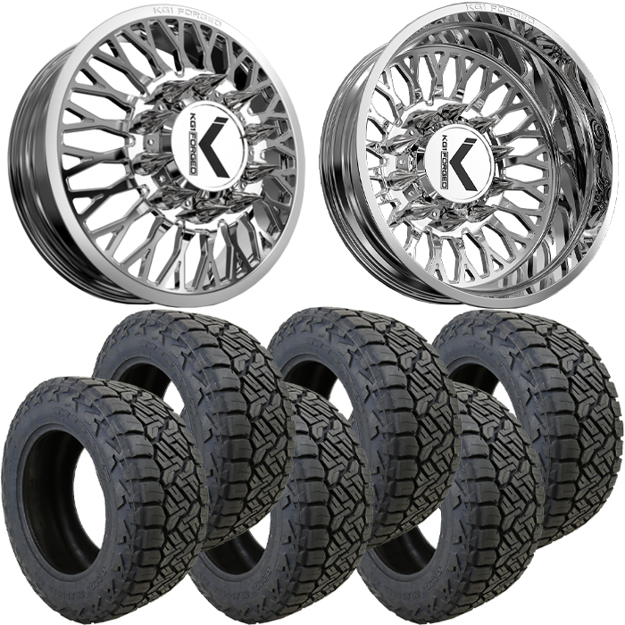 22x8.25 22 inch KG1 Forged KD049 JACKED Dually Wheel and Tire Package 35" Nitto Recon Grappler