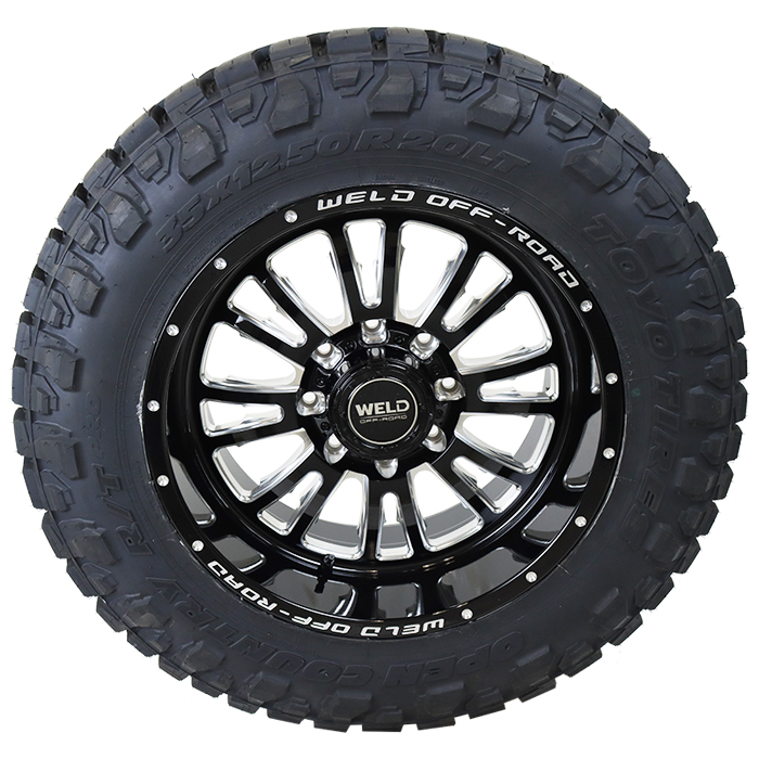 WELD Offroad W158 Slingblade Gloss Black Milled Toyo Open Country R/T Pro
