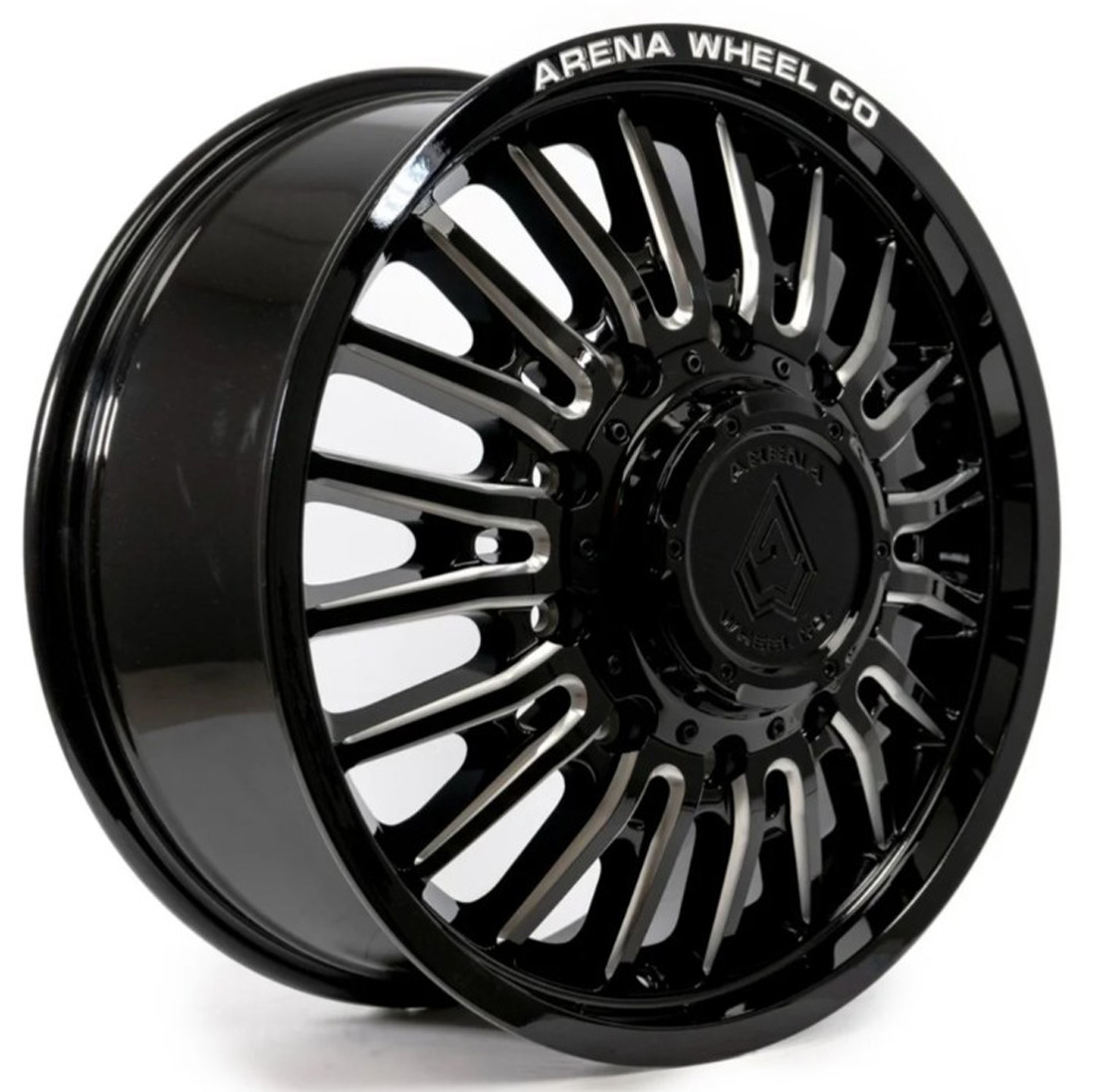 Arena Dually Front Thunder A113 - Gloss Black And Milled | 20x8.25 105mm | 8x210