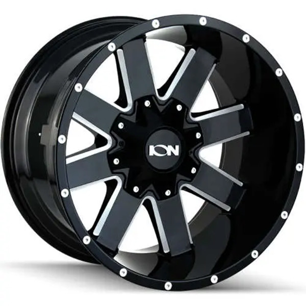 ION Alloy Wheels 141 Gloss Black with Milled Spokes 18x9 0mm Offset 8x165.1 (8x6.5),8x170