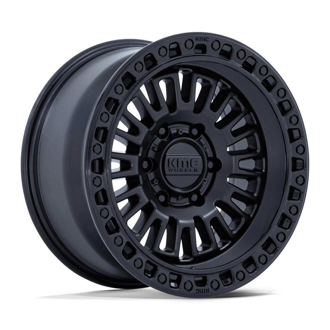 KMC Wheels Aztec KM554 Matte Black with Gloss Black Lip 17x8.5 25mm Offset 6x139.7 (6x5.5)
