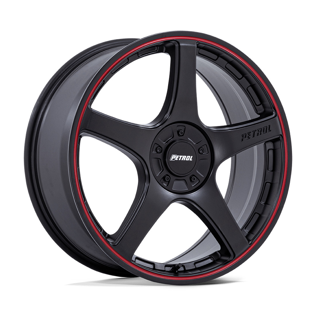 Petrol Wheels P2E PE003 Matte Black with Red Lip 20x8.5 35mm Offset 5x112,5x120