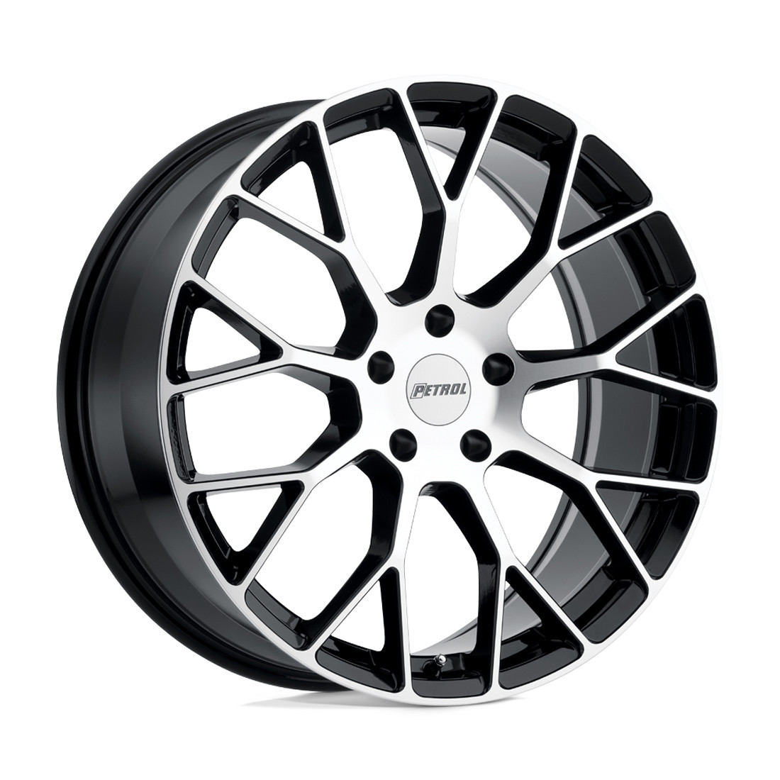 Petrol Wheels P2B Gloss Black with Machined Cut Face 16x7 40mm Offset 4x100