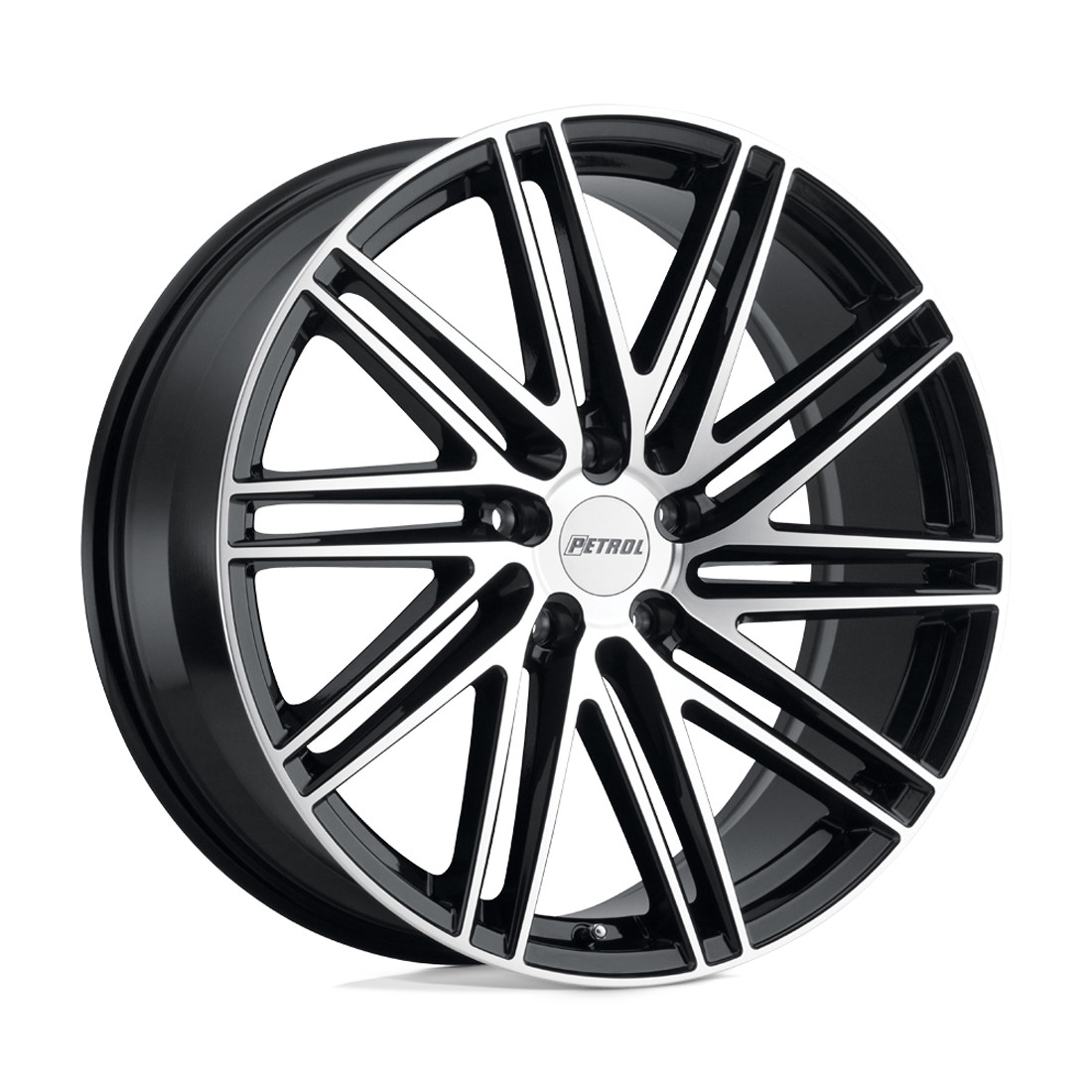 Petrol Wheels P1C Gloss Black with Machined Cut Face 18x8 40mm Offset 5x105