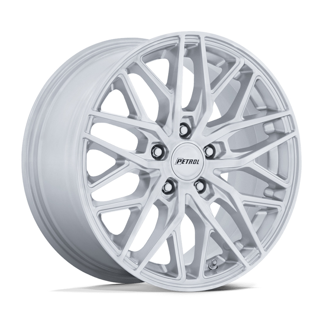 Petrol Wheels P3E PE004 Machined Brushed Gloss Silver 20x8.5 40mm Offset 5x114.3 (5x4.5)