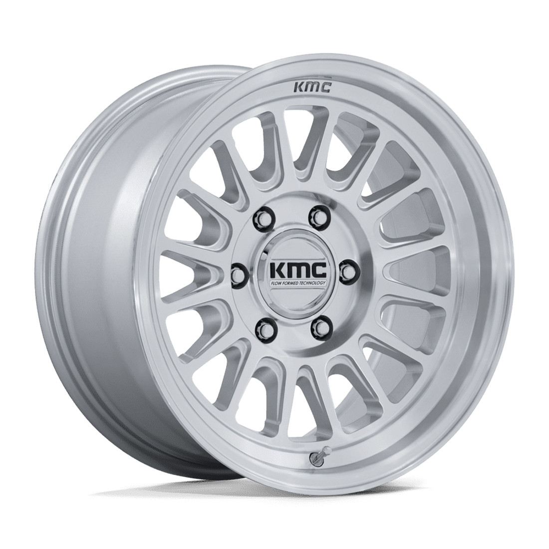 KMC Wheels Impact FFT KM733 Gloss Silver with Machined Face 18x9 18mm Offset 8x180