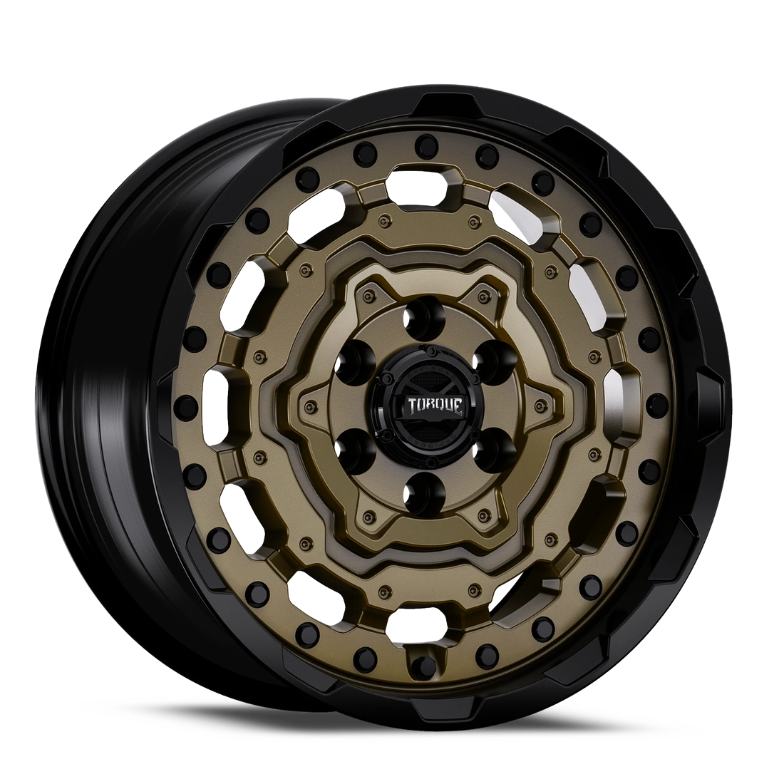 Torque Wheels TW547R Forged Fortress Satin Bronze Gloss Black Lip 17x8 29mm Offset 6x130
