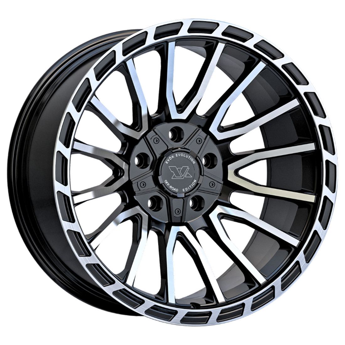 Evok Wheels EV601 Gloss Black Machined Face And Ring 20x10 -19mm Offset 8x180