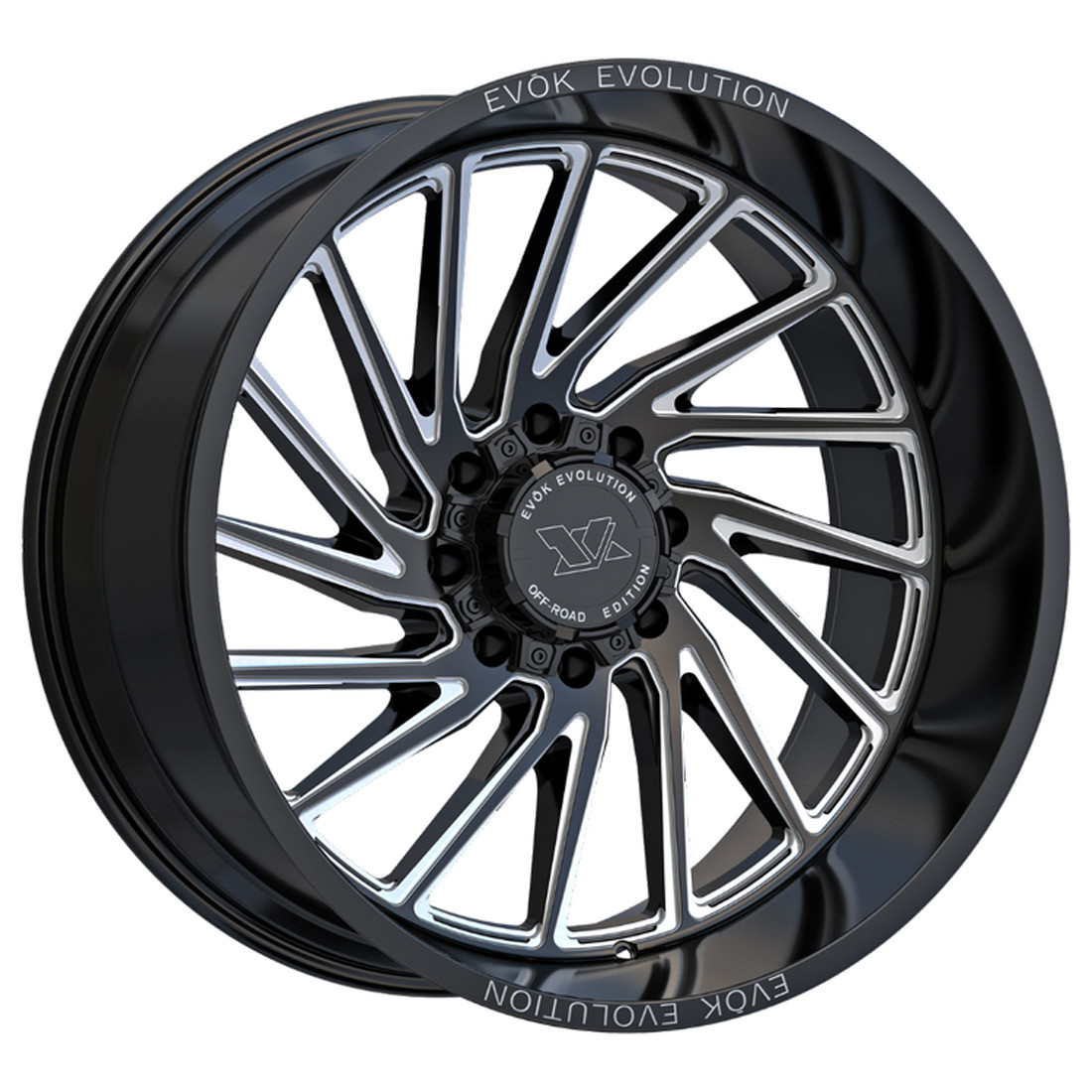 Evok Wheels EV505 Gloss Black Milled 24x12 -44mm Offset 6x139.7 (6x5.5),6x135